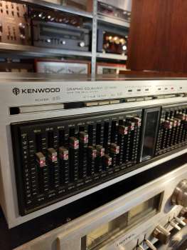 Preview: Trio Kenwood GE-1000 Profi Equalizer 2 x 12 beleuchtete Regler in silber Japan 1989